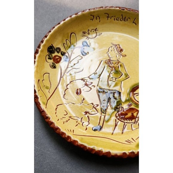 S J Pottery Redware Decorative Dishes Woman Man Animals Salesville Arkansas - Picture 4 of 16